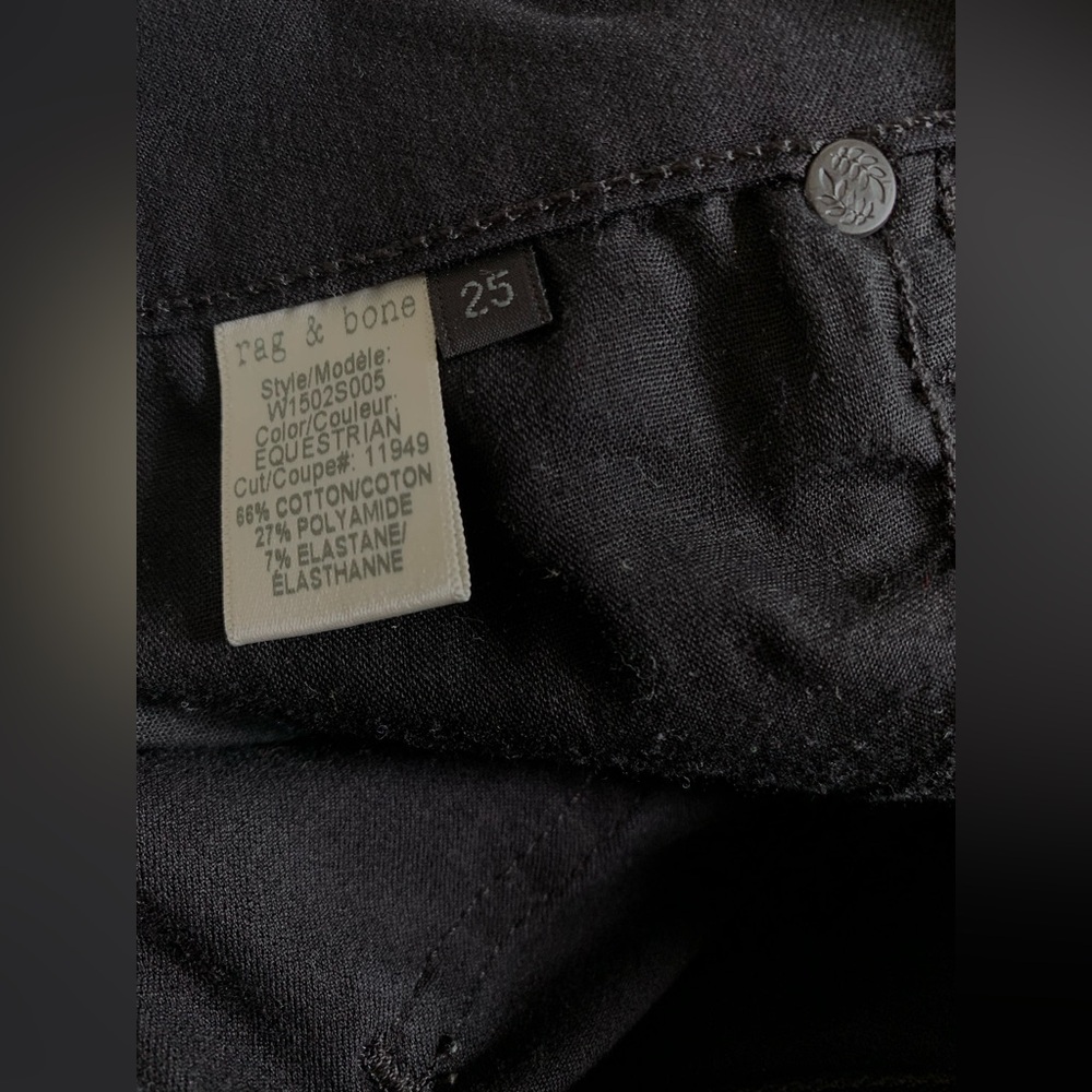 $220 NEW Rag & Bone Slim Skinny Low Rise Jeans Pants Sz 25 Equestrian leggings - Picture 14 of 14